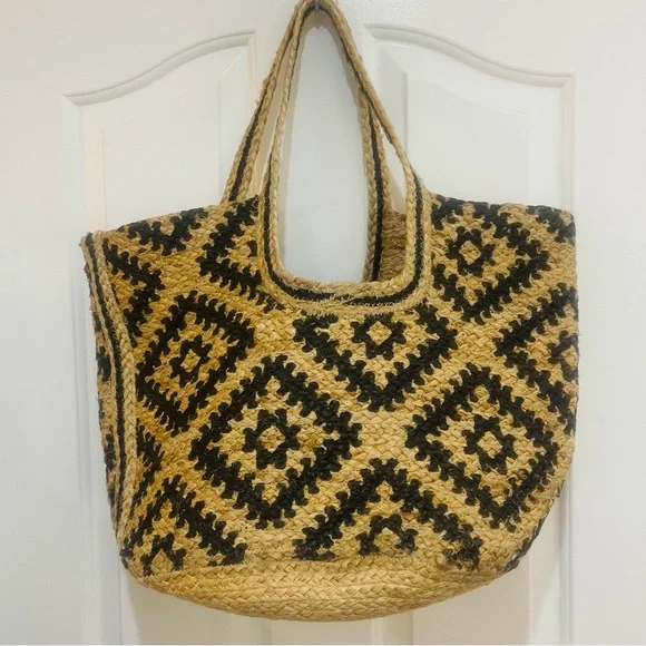Free People Hand Woven Jute Tote Bag - Picture 6 of 9